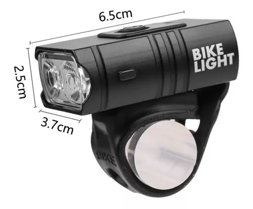 Luz Led Delantera Para Bicicleta Recargable Usb 1000 Lúmenes Color Negro