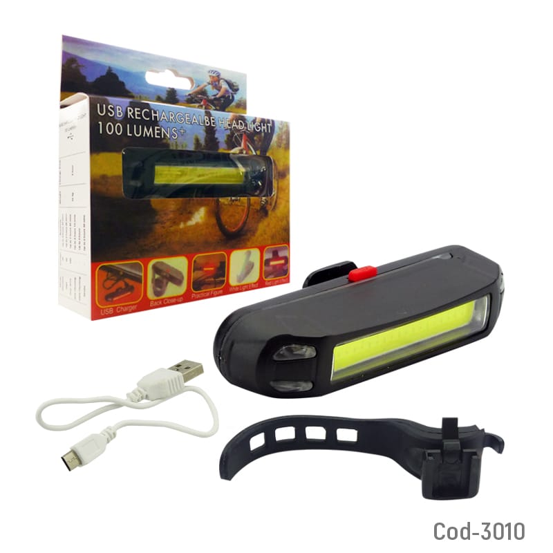 Luz recargable usb para bicicleta dos colores