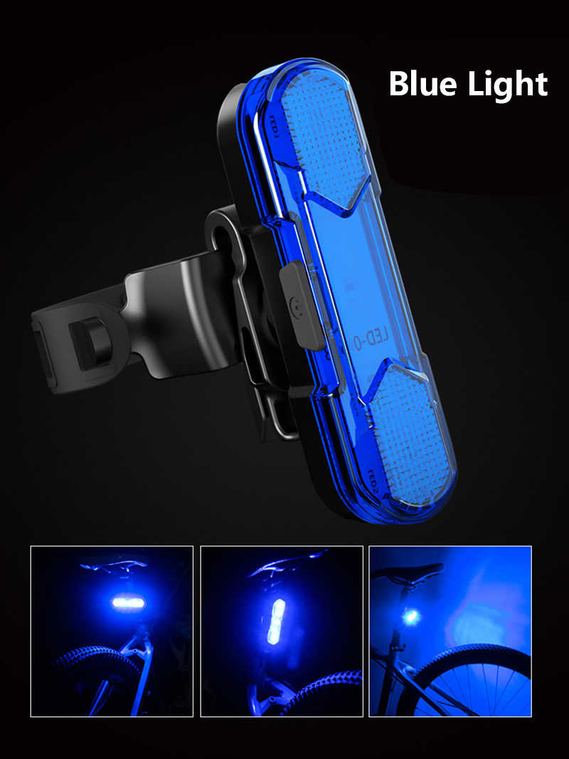 Luz Bicicleta Trasera, LED Roja, Recargable USB, 4 Efectos. Gira 360°