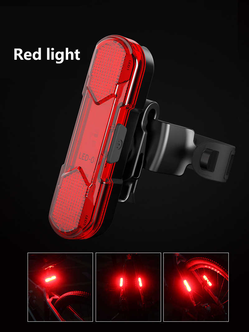 Luz Bicicleta Trasera, LED Roja, Recargable USB, 4 Efectos. Gira 360°