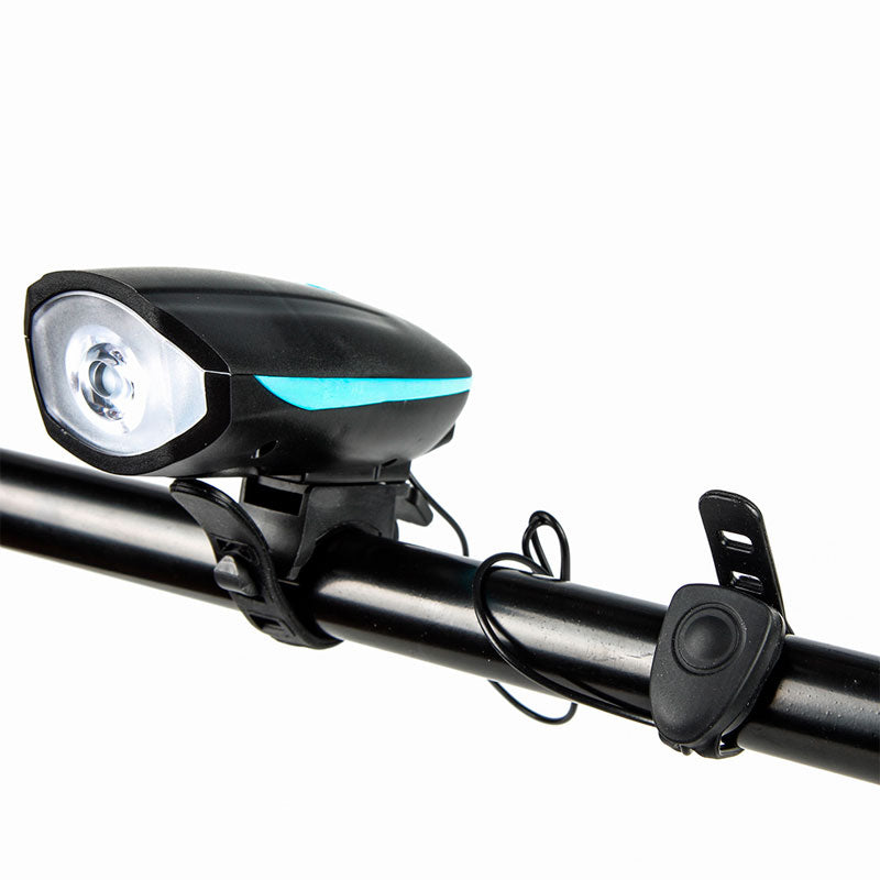 Luz delantera para bicicleta recargable usb con bocina