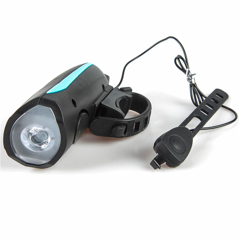 Luz delantera para bicicleta recargable usb con bocina