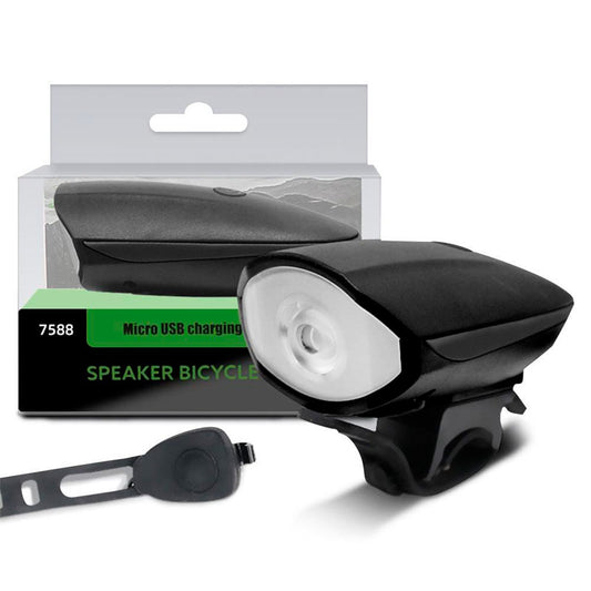 Luz delantera para bicicleta recargable usb con bocina